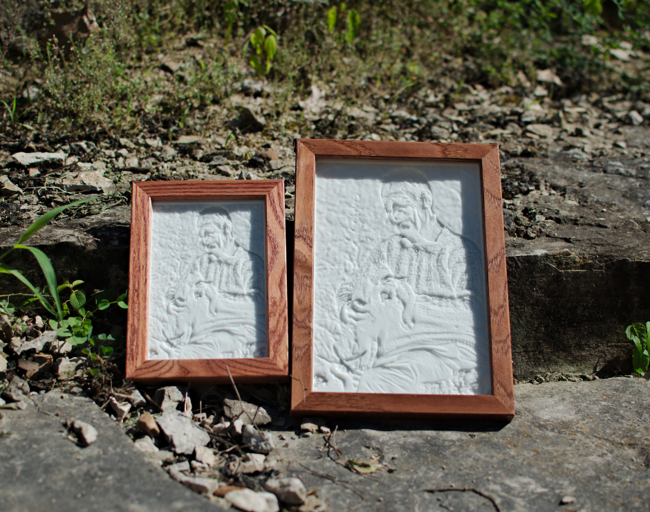 Custom lithophane in wooden frame to hang on a window 4x6 and 6x9
